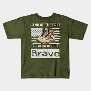 Land of the free because of the brave Kids T-Shirt